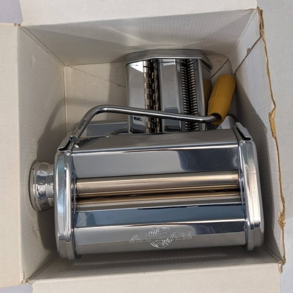 Marcato Atlas Mod 150 Pasta Maker Machine Made in Italy Vintage Chrome Steel - Picture 2 of 6